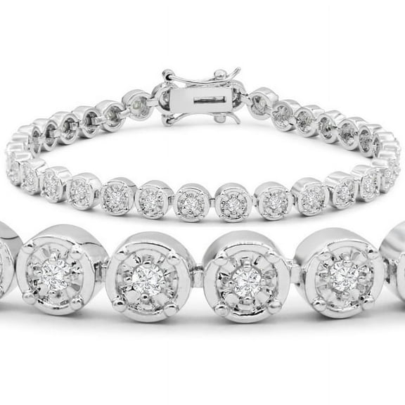 4.75CT Natural Diamond (I-J,SI1) Round Cut Tennis Bracelet 14K White Gold Fine Jewelry for Women Gifts