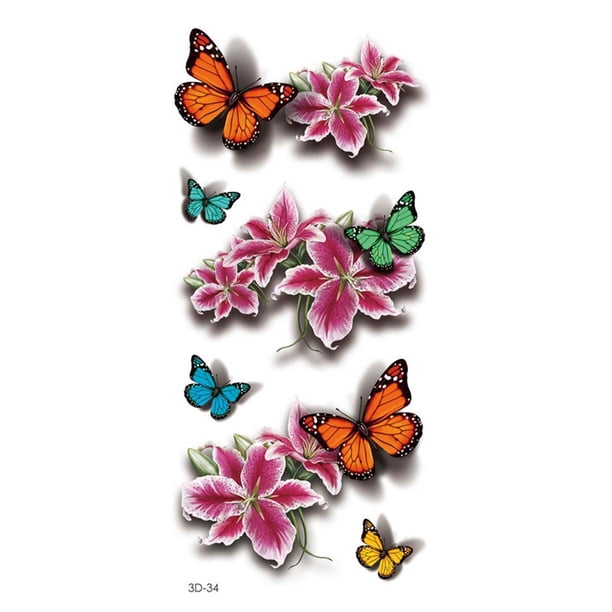 Pegatinas de tatuaje, tatuaje temporal para hombres, mujeres y adultos, pegatinas de rosas, pegatinas con impresión a color, pegatinas de tatuaje