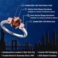 thumbnail image 2 of Gem Stone King 10K Two Tone Gold Red Garnet and Pink Lab Grown Diamond Engagement Ring for Women | 2.03 Cttw | Oval Checkerboard 8X6MM | Gemstone January Birthstone | Size 5, 2 of 6