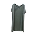 thumbnail image 2 of ZyeKqe Nightgown for Women Short Sleeve Crewneck Lightweight Soft Loose Comfy Casual Loungewear Sleep Shirts Pajamas, 2 of 5
