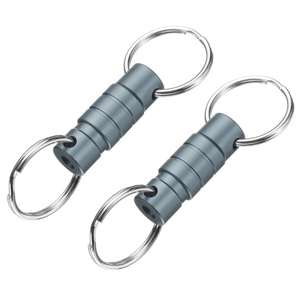 Llave de liberación rápida Uxcell, anillos de llavero desmontables, clip de resorte, separación de llaveros, soporte de bloqueo para coche, bolso, cinturón gris 2
