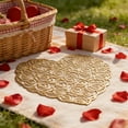 thumbnail image 6 of DefiDgd Valentine's Day Heart Shaped Placemats,Plastic Heart Shaped Place Mats Non Slip Heat Resistant Placemats for Valentines Day Indoor Outdoor Party Table Decoration(Gold), 6 of 7