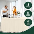 thumbnail image 4 of Exquisite 1-Pack Ivory Plastic Disposable 120-inch Round Tablecloths for Parties, 4 of 4
