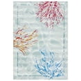 thumbnail image 3 of SAFAVIEH Barbados Coral Outdoor Area Rug, 5'3" x 7'6", Teal/White, 3 of 8