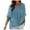 Blue, variant on Women's Plus Size Summer Linen V Neck Blouse Oversized Loose Fit Casual Short Sleeve Button Up Top Comfortable Breathable Stylish