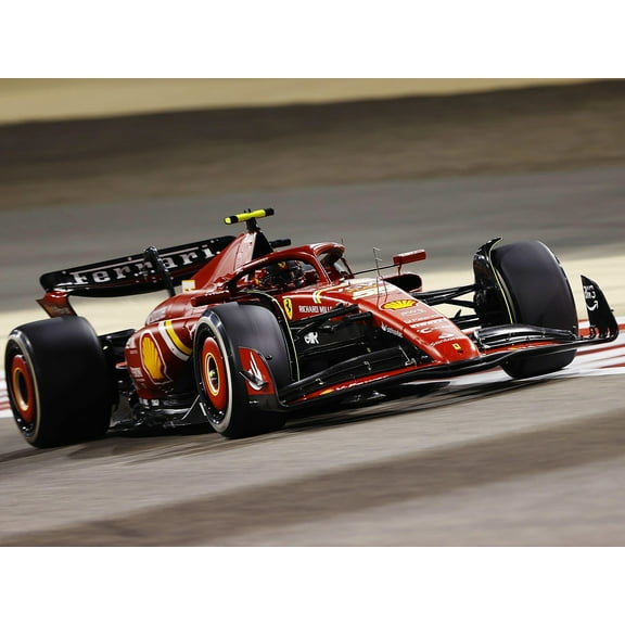 Ferrari SF-24 #55 Carlos Sainz 3rd Place Formula One F1 "Bahrain GP" (2024) with Display Case 1/18 Model Car by LookSmart