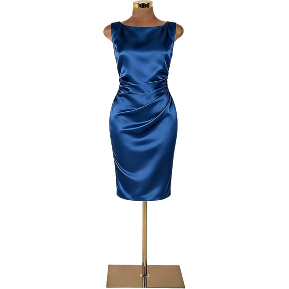 Kinbor Sexy Female Mannequin Torso- Adjustable 60"-80" Body Dress Form with Metal Square Base, Full-Body Display for Clothing Store,Tailor Shop or Design Office, Sexy Manikin for Dresses (Brown)