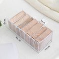 thumbnail image 3 of SEARCHI Underwear Storage Box, 7 Cell Mesh Organiser with Compartments, Foldable Wardrobe Drawers Organiser for Socks Bra and Underpants (Beige), 3 of 9