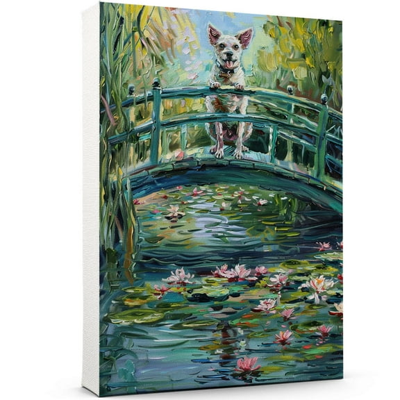 Colorful Flower Canvas Wall Art, Sloughi Dog Canvas Floral Wall Decor, Dog Wildflower Wall Painting, Poster Art Print for Living Room, Bedroom, Office