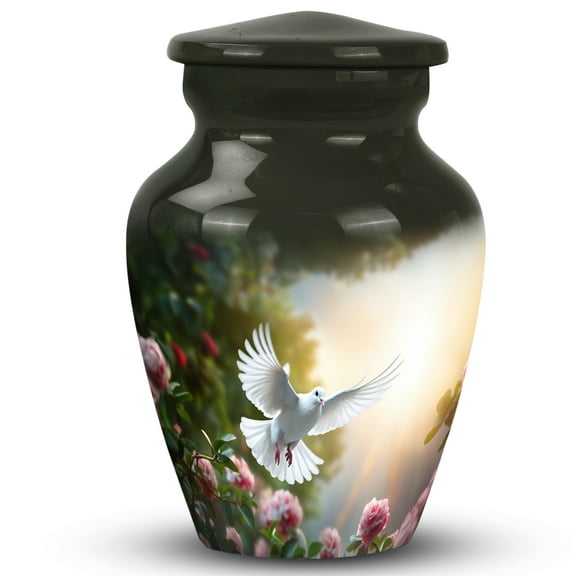 Dove Over Roses Keepsake Urns With Doves - Urns For Human Ashes Adult - Small Cremation Urns For Ashes - Keepsake Urns For Ashes Small - Mini Urns For Human Ashes (Size 3",1Pcs)