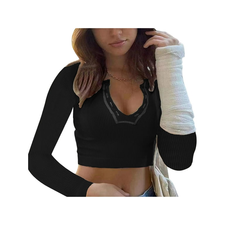 Summer sexy slim wild V-neck long-sleeved top Summer sexy slim wild V-neck long-sleeved top