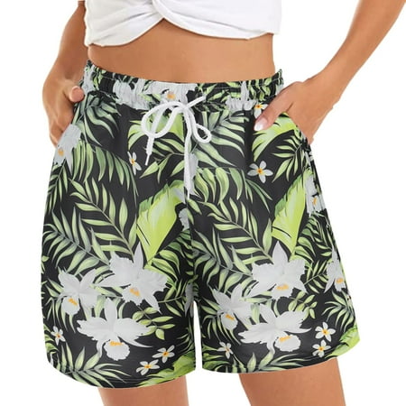 

HSMQHJWE Alphalete Shorts Spandex Shorts Women Women S Casual Shorts Summer Comfy Beach Shorts Elastic Waist Floral Print With 2 Pockets Short Pajamas For Women Soft
