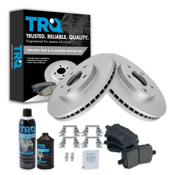 TRQ Front Premium Ceramic Brake Pad & Coated Rotor Kit w/Fluids for Chevy HHR BKA24046 Fits select: 2006-2011 CHEVROLET HHR