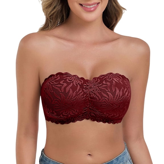 MVRLSH Sports Jelly Bras for Women High Support Lace Breathable Comfort Daily Underwear Strapless Bra