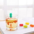 thumbnail image 5 of 6 Wine Glass Charms Drink Markers Cute Pineapple Glass Identifiers Silicone Pineapple Wine Glass Marker For Glasses Beer Mugs/ Pineapple Marker Cup Divider 6Pcs, 5 of 8