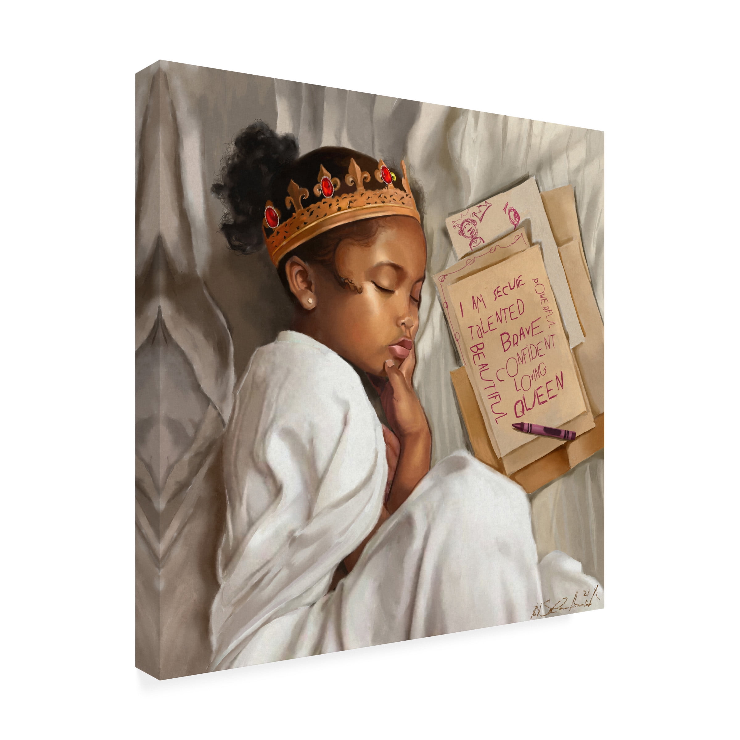 Salaam Muhammad 'Even When Im Sleeping Girl' Canvas Art