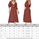 thumbnail image 2 of Vestido De Manga Farol Señoras una línea vestido elegante Chic plisado vestido Casual fiesta de noche vestidos largos Ygjytge Marrón Sgqpl092 Rojo para Mujer, 2 of 8