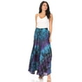 thumbnail image 5 of Sakkas Ester Womens Simple Boho Maxi Full circle Tie-dye Skirt with Elastic Waist - Teal - One Size, 5 of 5