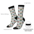 thumbnail image 4 of Daiia Skiing penguin Print Crew Socks – Soft Breathable Long Socks for Men & Women, Moisture-Wicking & Comfortable Daily Wear Socks, One-Size Fits Most (US 5-11), 4 of 6
