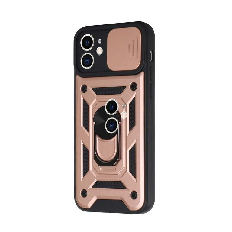 For Apple iPhone SE 2022 /SE 2020/8/7 Hybrid Cases with Camera Lens Cover,  Ring Kickstand Rugged Dual Layer Heavy Duty Cover ,Xpm Phone Case [Rose  Gold] 