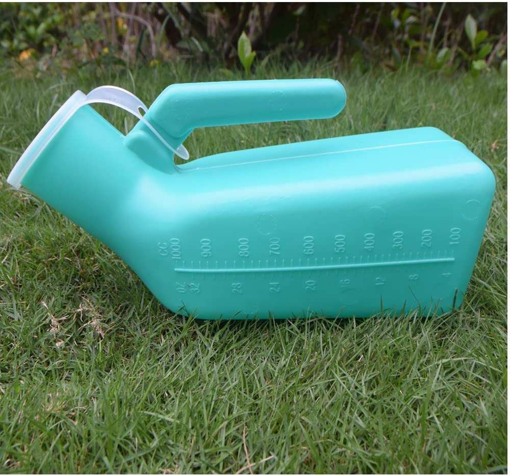 Thick Firm Male Urinal with Replacement Lids, Urine Collection for