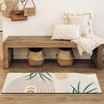 thumbnail image 4 of Green Boho Geometric and Plant Pattern Bathroom Rugs Mat,Non Slip Microfiber Bathroom Rug,Rubber Backing,Soft Bathroom Mats for Bathroom Floor,Tub and Shower,47x17in(120x43cm), 4 of 5