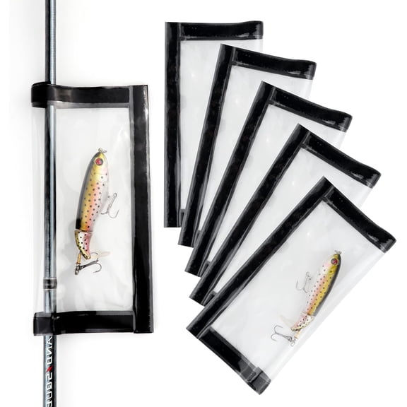 Fishing Lure Wraps 5 Pack – Clear PVC Hook Covers & Fishing Lure Covers for Fishing Rods – Durable Protects Hooks & Gear for Freshwater & Saltwater Fishing Gear