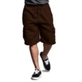 thumbnail image 5 of G-Style USA Men's Solid Fleece Cargo Shorts DFP1 - Brown - 3X-Large, 5 of 5