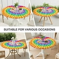 thumbnail image 7 of Colorful Rainbow Tie Dye Spiral Pattern Round Fitted Tablecloth with Elastic Edge,Dining Table Cover Waterproof,Outdoor Round Tablecloth for Camping,Dining,Indoor and Outdoor, 7 of 7
