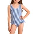 thumbnail image 3 of Piuwrlz Kids Girls Swimsuits 6 Years Girl Swimwear Stripe Beach Swimming Suit Blue Size 6 Years, 3 of 10