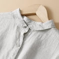 thumbnail image 6 of Dolkfu Collared Women's Clothing Short Sleeve White Refined Long Shirt Dress Modern Solid Regular Cotton Linen Minimalist Dresses White,XXL, 6 of 6