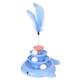 thumbnail image 2 of Torre de bolas para gatos de 3 niveles, juguete interactivo con pista desmontable para mascotas y pluma para que los gatitos hagan ejercicio, color azul, 2 of 14