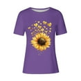 thumbnail image 4 of Fengqque 2025 Modern Women's Casual Round Neck Printed Pullover Short Sleeve T-Shirt, 4 of 4