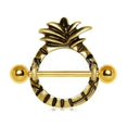 thumbnail image 2 of Gold Plated Pineapple Nipple Shield, 2 of 2