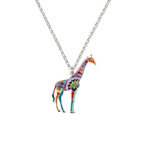 Multi Colored Giraffe Pendant Necklace