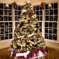 thumbnail image 2 of Diconna Christmas Tree Skirt Red Black Plaid Christmas Tree Base Floor Mat, 2 of 9