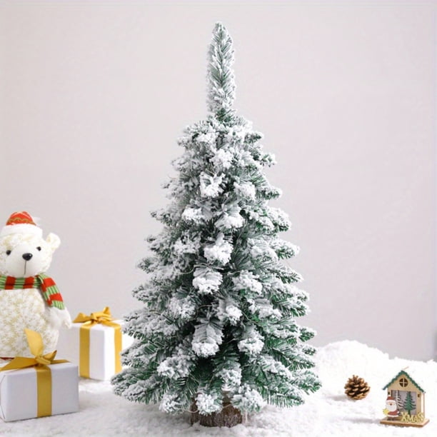 Christmas Flocking Christmas Tree Home Snow Scene Desktop Scene Layout Ornaments Decorations