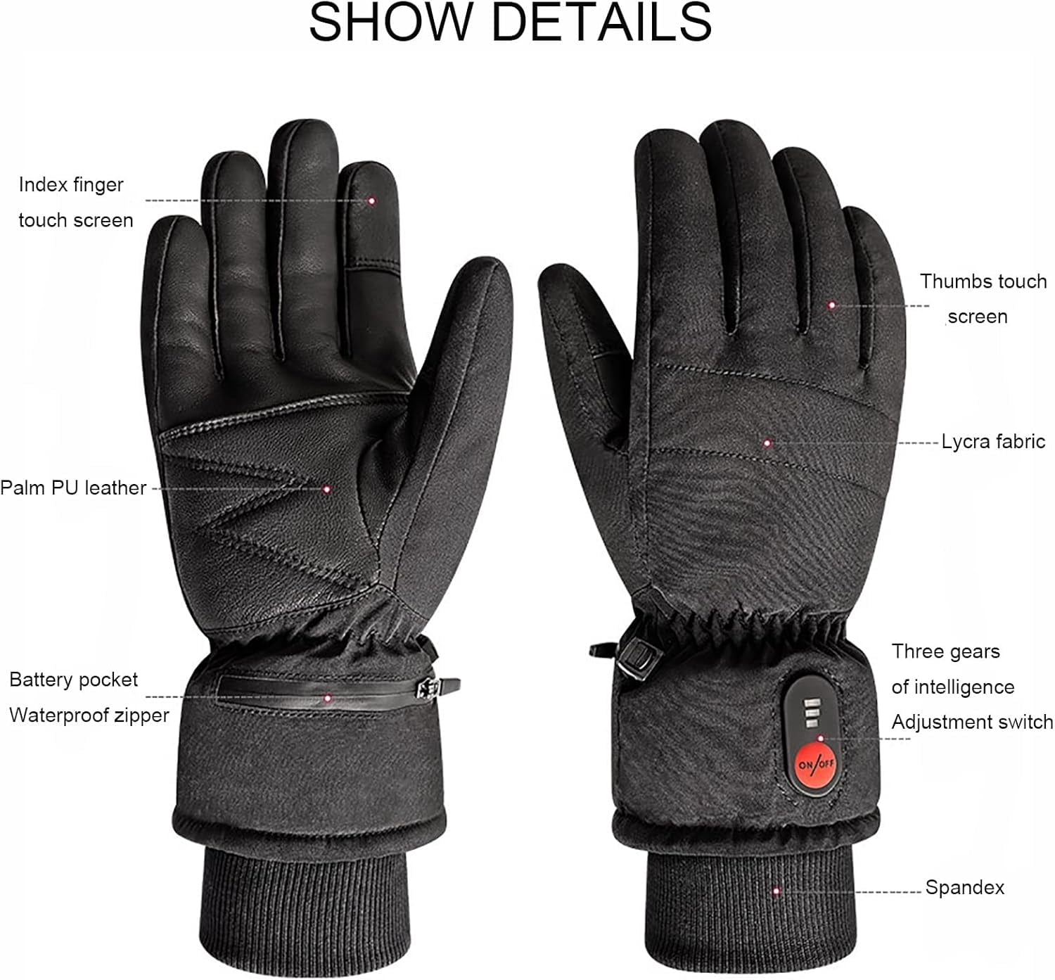 SAVIOR HEAT Electric Heated Gloves for Men Women, 7.4V 2200mAH Rechargeable Battery Heated Work Glove, Touchscreen Winter Hand Warmer Gloves for Motorcycle Skiing Riding Arthritis & Raynaud's