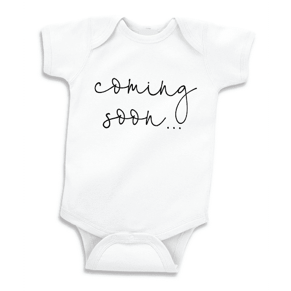 Bump and Beyond Designs Coming Soon Pregnancy Announcement Short Sleeve Bodysuit