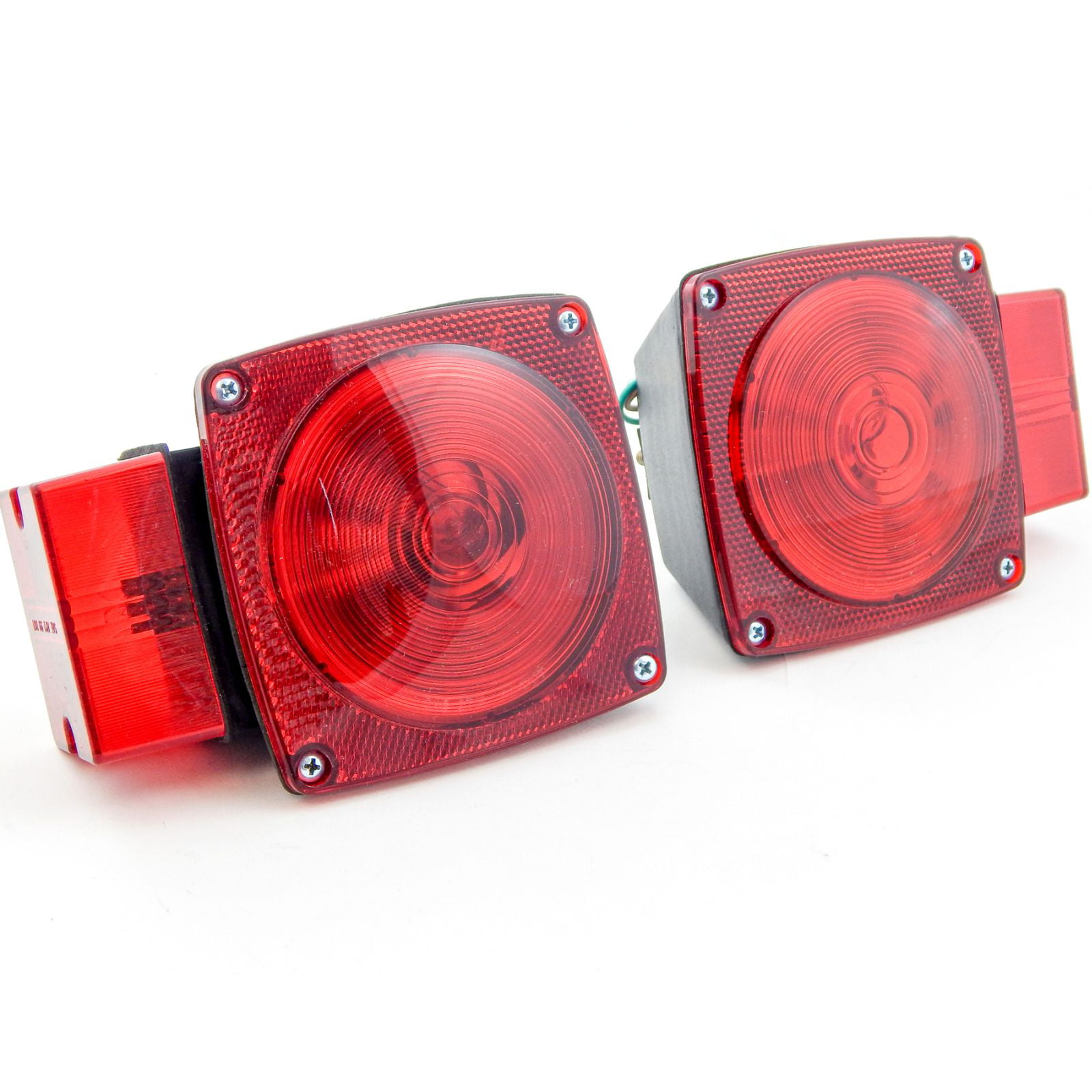 LED Square Red Trailer Turn/Signal/Stop 2 Light DOT Compliant Set L/R Submersible Under 80 