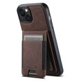 thumbnail image 1 of SUTENI H17 For iPhone 14 Case Card Slots Leather Coated TPU Magnetic Phone Cover - Brown, 1 of 5