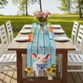 thumbnail image 4 of Table Runners 90 Inches Long Dress Scarves, Cute Pig Farmhouse Coffee/Dining/Kitchen Table Runner for Living Room, Yellow Sunflowers Blue Wooden Vintage Art 13x90 Inch, 4 of 9