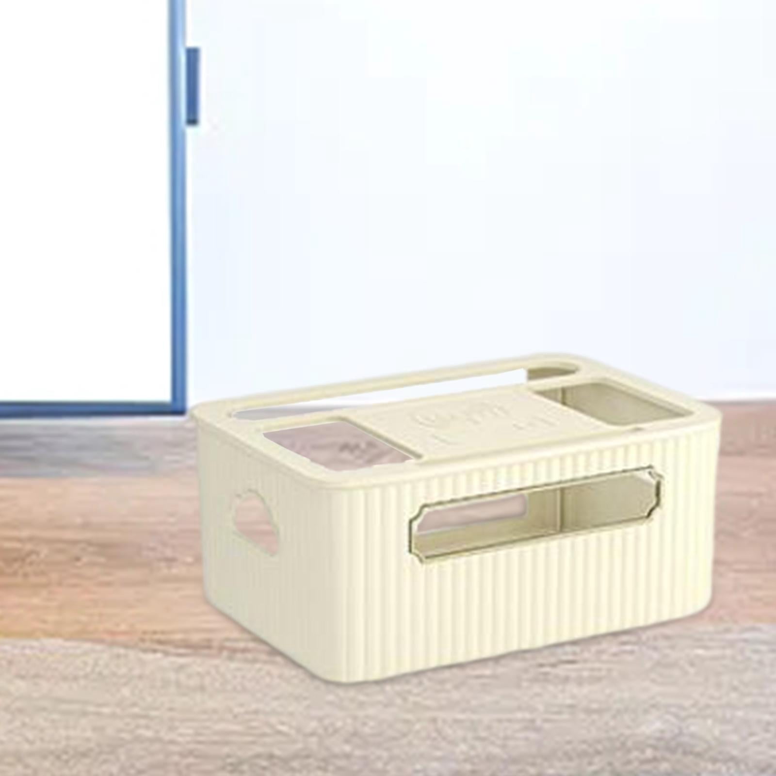 Fiocias Router Storage Box Cable Management Box Space Saving Wire Cable Storage Case for White Thicken