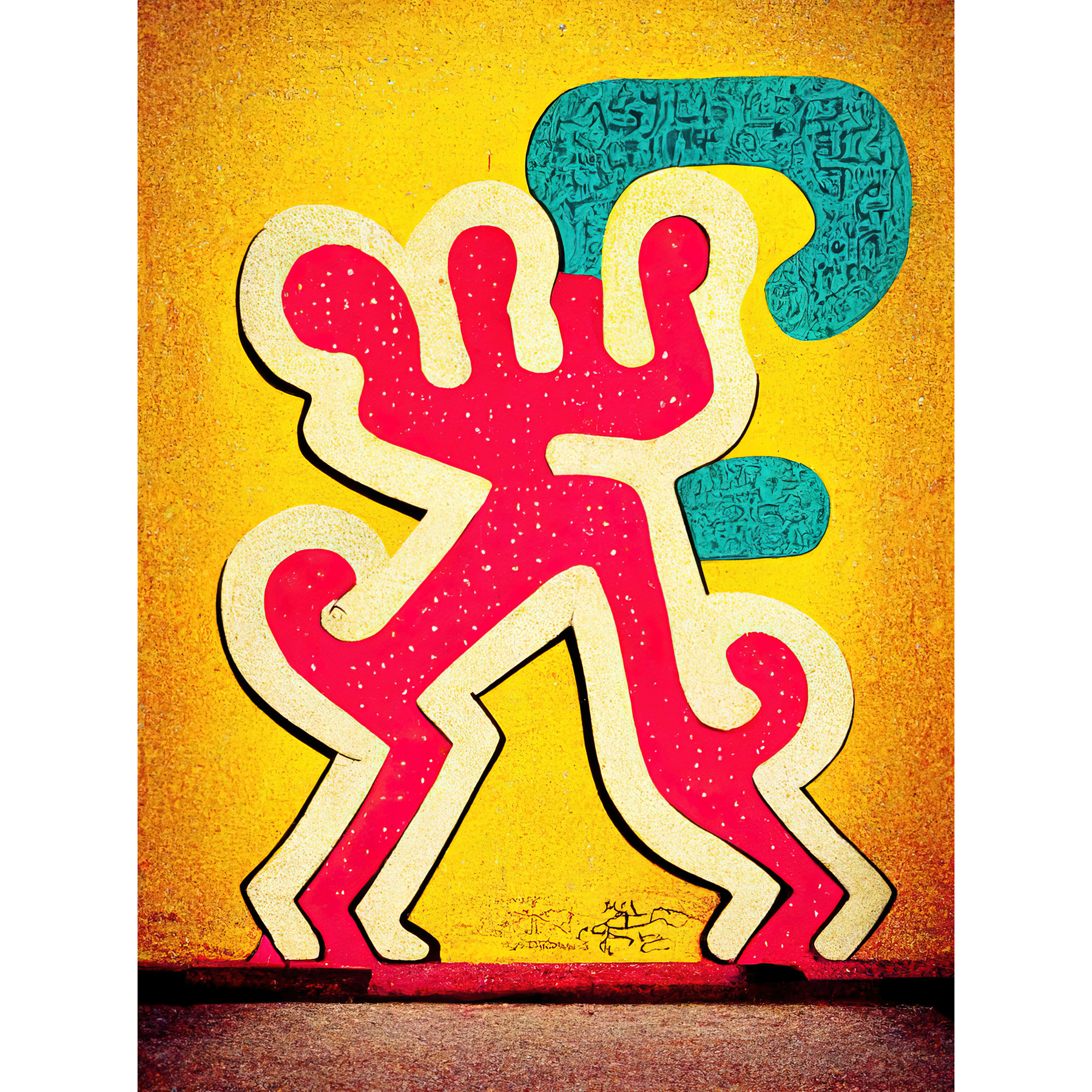 Pop Art Street Graffiti Yellow Wall Art Print Framed Poster Wall