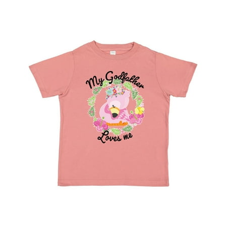 

Inktastic Baby Flamingo My Godfather Loves Me in Flower Wreath Gift Toddler Boy or Toddler Girl T-Shirt