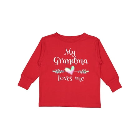 

Inktastic My Grandma Loves Me- Heart Grandchild Boys or Girls Long Sleeve Toddler T-Shirt