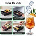 thumbnail image 6 of Behome 3 Pack Ice Cube Tray with Lid, 7 inch Cube Ice Trays for Cocktail Whisky, Ice Maker Tray with Lid for Freezer, Easy Release, Black, 6 of 8