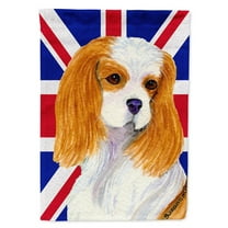 Cavalier Spaniel with English Union Jack British Flag Garden Flag