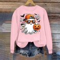 thumbnail image 5 of Frostluinai Women's Pullover Sweatshirts Halloween Pumpkin Ghosts Print Sweat Shirts Round Neck Long Sleeve Holiday Party Casual Wear, 5 of 6