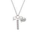 thumbnail image 2 of Delight Jewelry Silvertone Small Long White Heart Always My Mother Bar Zoe Necklace, 2 of 4